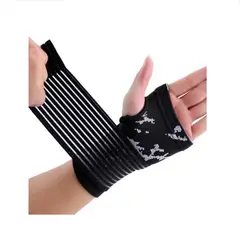 GENERICO - Muñequera Negra Soporte Mano Reduce Dolor Tendinitis X 1 UND