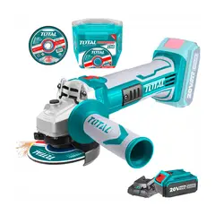 TOTAL TOOLS - AMOLADORA ESMERIL 20V 4 AH CORTADORA + SET X50 DISCOS CORTE