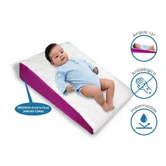 TERAFLEX - ALMOHADA COJIN ANTIREFLUJO BEBE IMPERMEABLE FUCSIA 61x61x12 CM