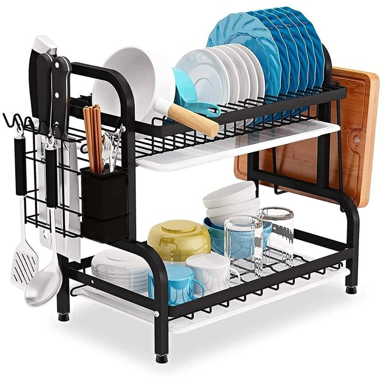 Estante Organizador y Escurridor de Platos Cocina Porta Cubiertos 17E