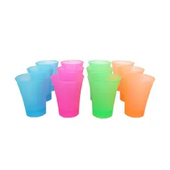 BLUE BOX - VASO KERO CORTO CELESTE, FUCSIA, NARANJA Y VERDE x 12