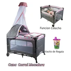 EBABY - Cuna Corral de Bebe con Colecho Mecedora Pink