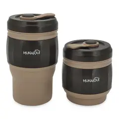 MUNAIQUI - Taza plegable de silicona para café marca color marrón