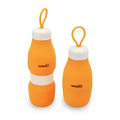 MUNAIQUI - Botella deportiva plegable de silicona marca color naranja