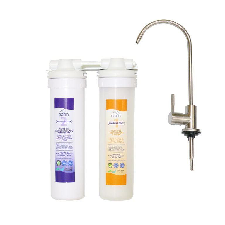 Filtro Purificador de agua bajo lavadero 2 Etapas Edén EcoPRO
