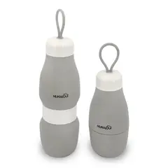 MUNAIQUI - Botella deportiva plegable de silicona marca color gris