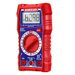 EMTOP - Multimetro Digital EDMR16002 Con Pantalla LCD de 2000 cuentas
