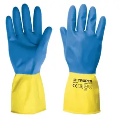TRUPER - Guantes látex reforzado para limpieza 8 talla M,