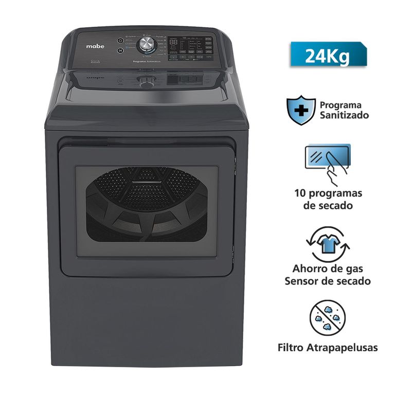 Secadora a Gas 24kg Diamond Gray Mabe SMG17R8MSDBB0