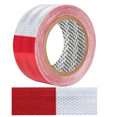 TRUPER - Cinta reflectiva reflejante blanco y rojo 9m autos camiónes