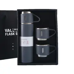 GENERICO - Set de 4 Pz Termo de Acero Inoxidable 500 ml Taza - Gris