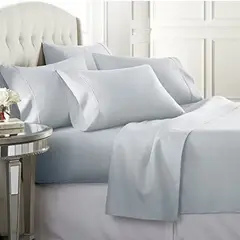 HOME BRANDS - Juego de Sabanas de Bambú Color Gris claro - 1.5 plazas