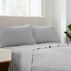 HOME BRANDS - Juego de Sabanas 1800 hilos Color Gris claro - king