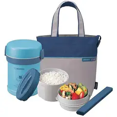 ZOJIRUSHI - Termo lonchera 2 división 700ml c/maleta celeste sl-mee07ab