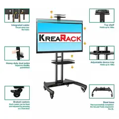 GENERICO - Soporte para Tv Piso Regulable 32 a 75" Tapacable Krearack Negro