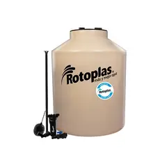 ROTOPLAS - TANQUE PARA AGUA DE 1,100 LTS COLOR ARENA CON KIT DE ACCESORIOS