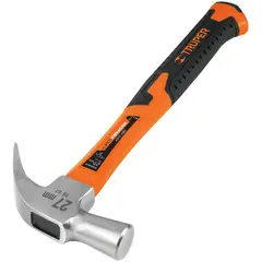 TRUPER - Martillo Mango Fibra Vidrio 16 Onz. 10851 - Negro / Naranja