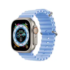 IMPORTADO MC - Correa para Apple Watch Ocean Band Celeste 42mm44mm45mm49mm
