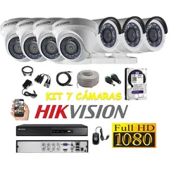 HIKVISION - Kit 7 Cámaras Seguridad FULLHD 2tb + cable