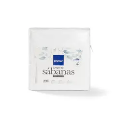 DRIMER - Juego de Sábanas Drimer 100% Algodón 220 Hilos Blanco 1.5 Pz