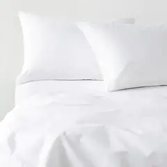 DRIMER - Juego de Sábanas 100% Algodón 220 Hilos Blanco King