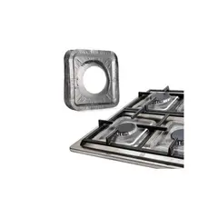 GENERICO - Pack 12 - Protectores de hornilla de cocina - aluminio plateado
