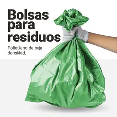 GENERICO - Bolsas verdes para basura 35 L, 1.5 micras, 100 uds
