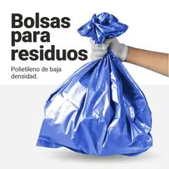 GENERICO - Bolsas azul para basura 35 L, 2 micras, 100 uds