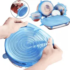 GENERICO - Tapas Elásticas de Silicona para Alimentos de 6 Piezas