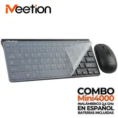 MEETION - Kit Inalámbrico 2.4 GHz Teclado Mouse incluye Baterías - Negro