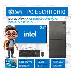 INTEL - Computadora pc core i7 3770 3.4 ghz ram 16gb + ssd 480gb monitor 24 fhd