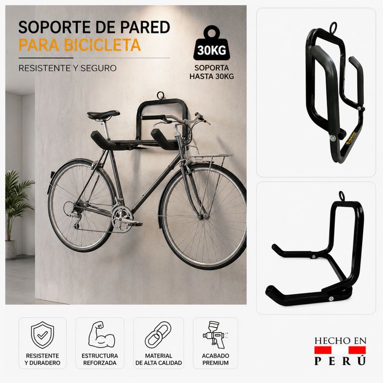 Rack Soporte Porta Una Bicicleta para Pared Brazos Plegables