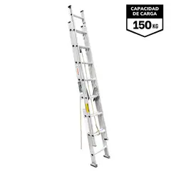 TRUPER - Escalera Telescopica 16 Peldaños capacidad de Carga 150 Kg