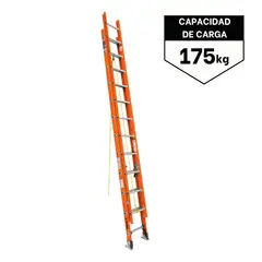 TRUPER - Escalera Telescopica 24 Peldaños Capacidad De Carga 175 Kg