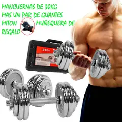 GENERICO - Mancuernas de Peso Dhark 30kg +Guante Muñequera de Regalo