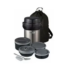 ZOJIRUSHI - Termo lonchera 4 división 1.23lt Acero con bolso sl-jbe14xa