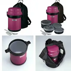 ZOJIRUSHI - Termo lonchera 4 división 1.23lt uva con bolso sl-jbe14vz