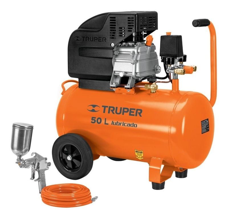 Combo compresora 50L manguera y pistola para pintar Truper
