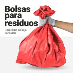 GENERICO - Bolsas rojas para basura 75 L, 2 micras, 100 uds