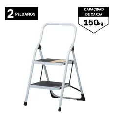 PRETUL - Escalera tubular plegable 2 peldaños de acero