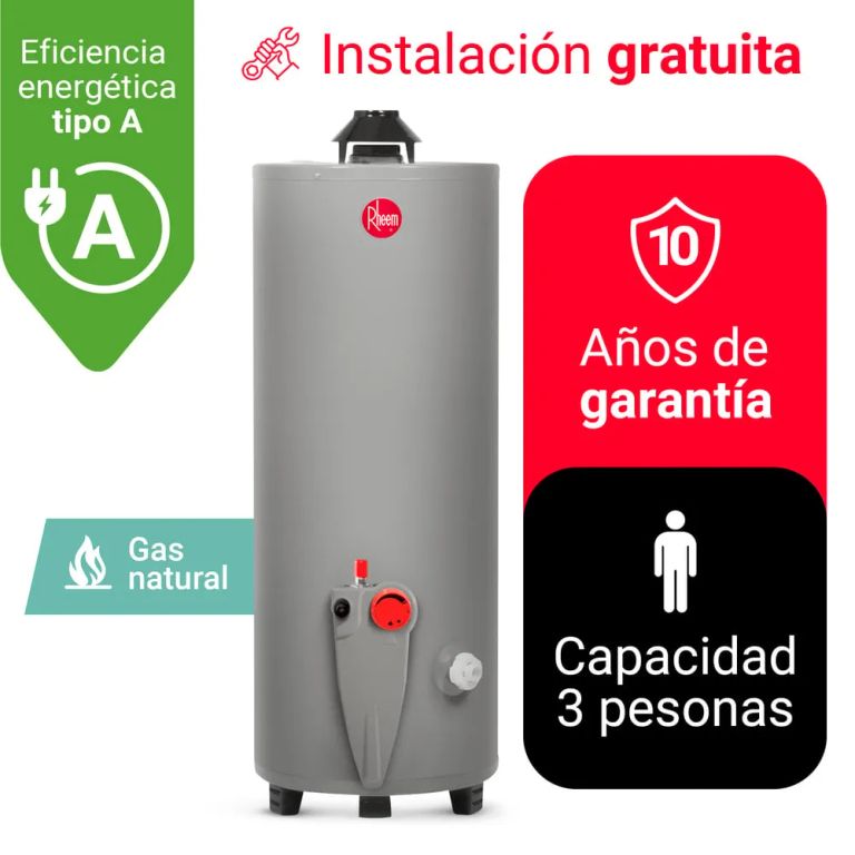 TERMOTANQUE A GAS 76L GN RHEEM - GAS NATURAL