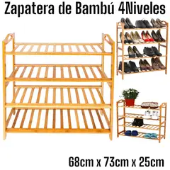 OEM - Zapatera de Bambú 4 niveles hasta para 16Pares