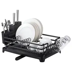 ELMEJORPRECIO - Escurridor De Platos De 1 Nivel De Aluminio Modelo 420 Negro