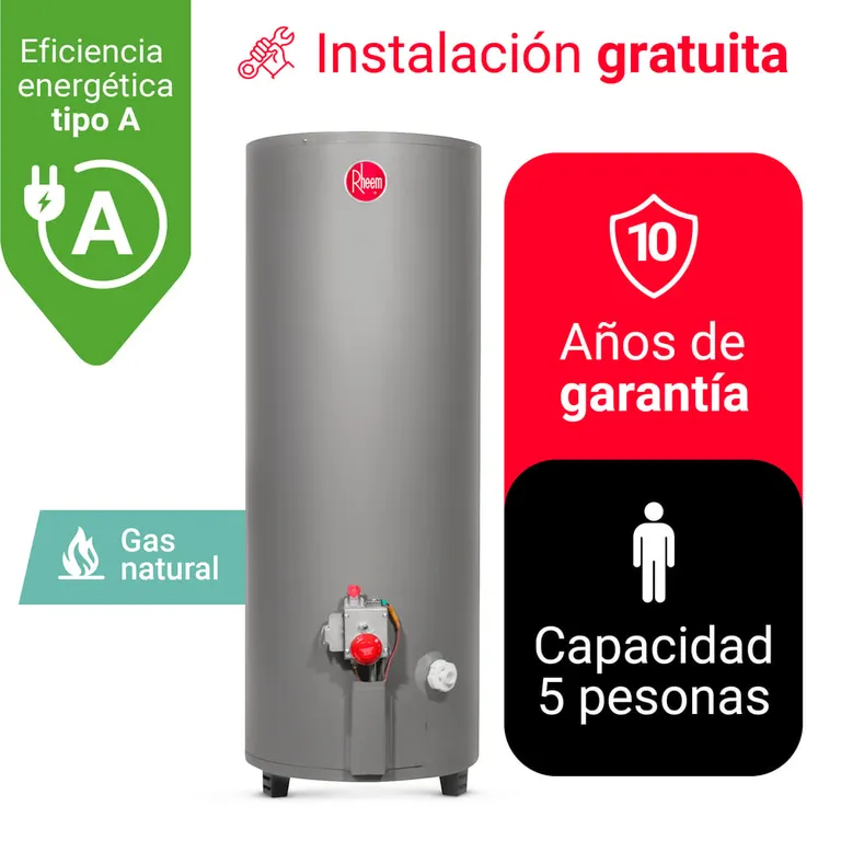 TERMOTANQUE A GAS 152L GN RHEEM - GAS NATURAL