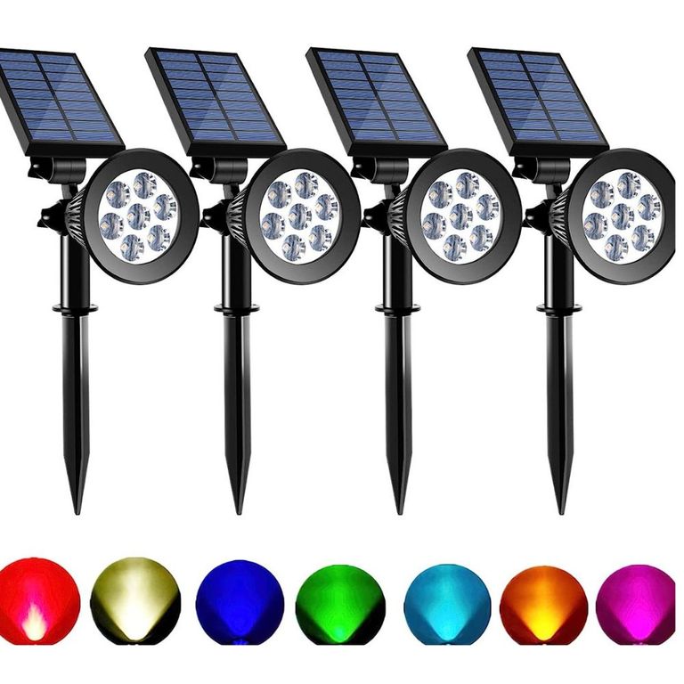 REFLECTOR SPOT LIGHT RECARGABLE CON ENERGIA SOLAR LUZ RGB