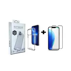 SPACE - Case Anticaida + Vidrio Templado iPhone 13 Pro Max Transparente
