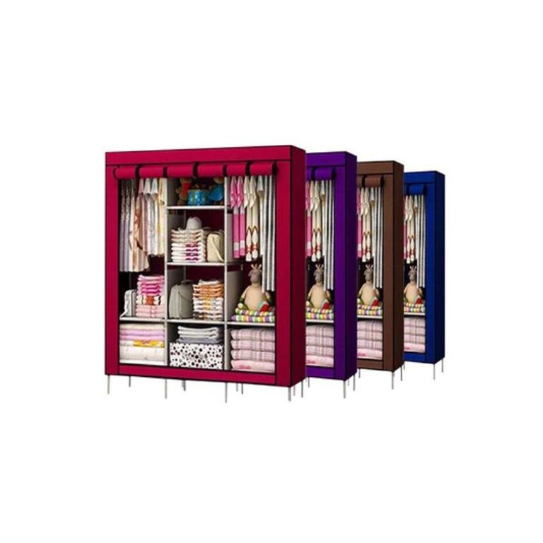 Armario portatil plegable de 3 cuerpos azul