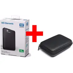 WESTERN DIGITAL - Disco duro externo elements 1tb 3.0 + funda