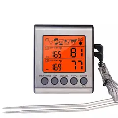OEM - Termómetro Digital de Cocina con Doble Sonda Externa y Alarma - TP800