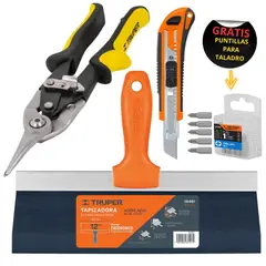 TRUPER - Herramientas para drywall espátula tijera cuchilla otros